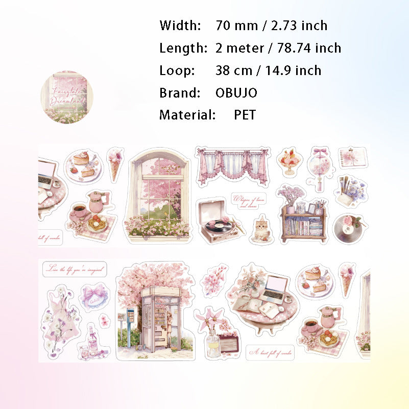 1 Roll Lifestyle PET Stickers Tape JMSH