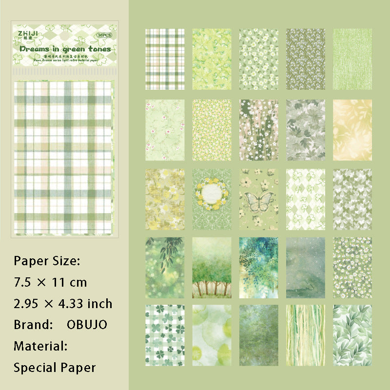 50 Pcs Floral Scrapbook Paper LMQF