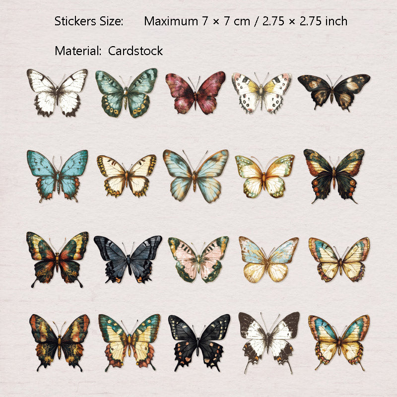 20 Pcs Vintage Cardstock Stickers GDSC