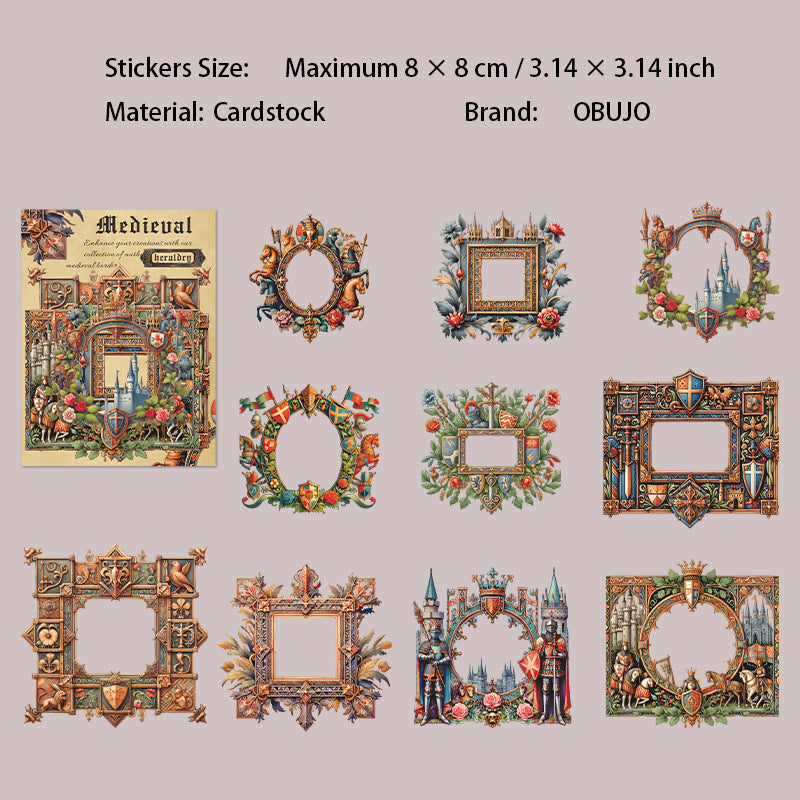 10 Pcs Vintage Frame Cardstock Stickers ZSJWZ