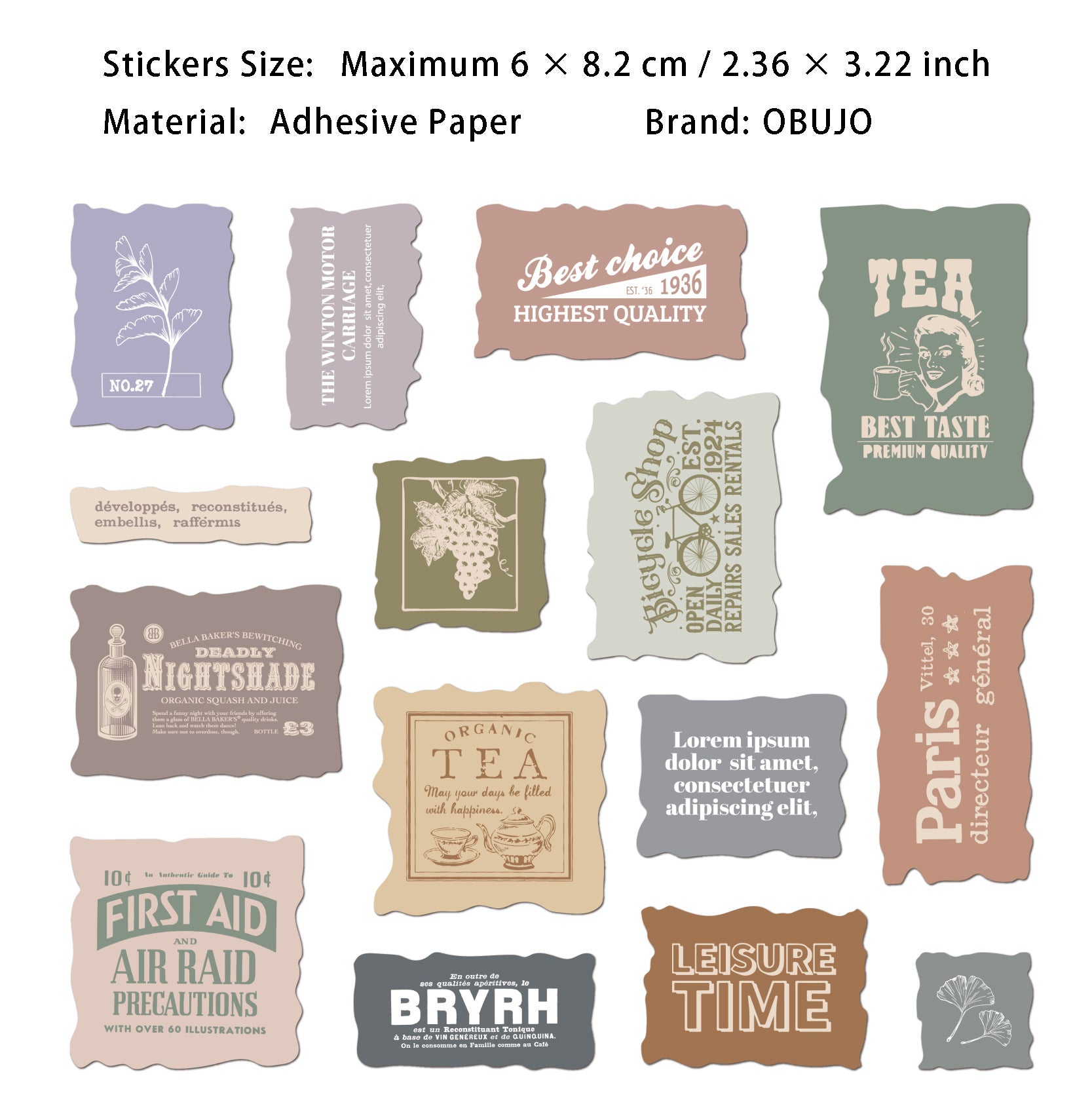 30 Pcs Vintage Journal Stickers QZXL
