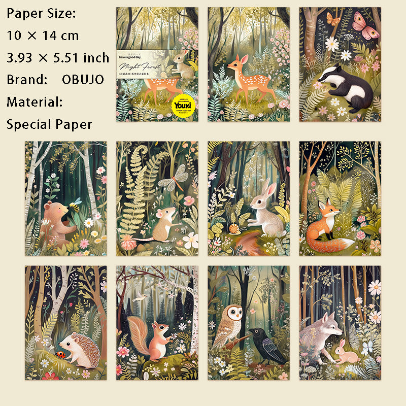 30 Pcs Woodland Animal Journal Paper YMSL