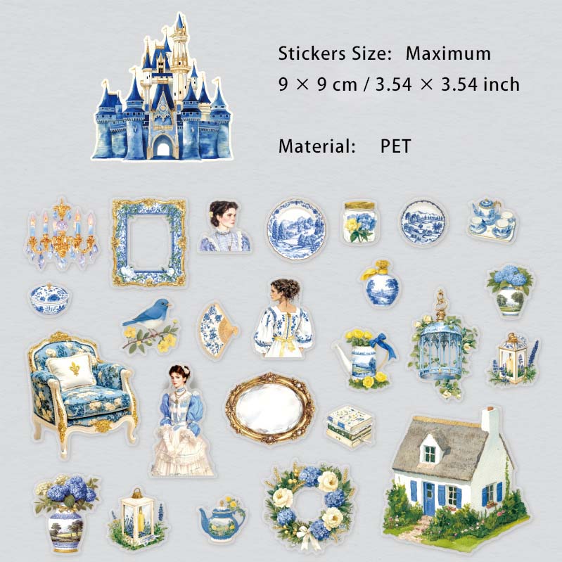25 Pcs Garden Girl PET Stickers WNYG