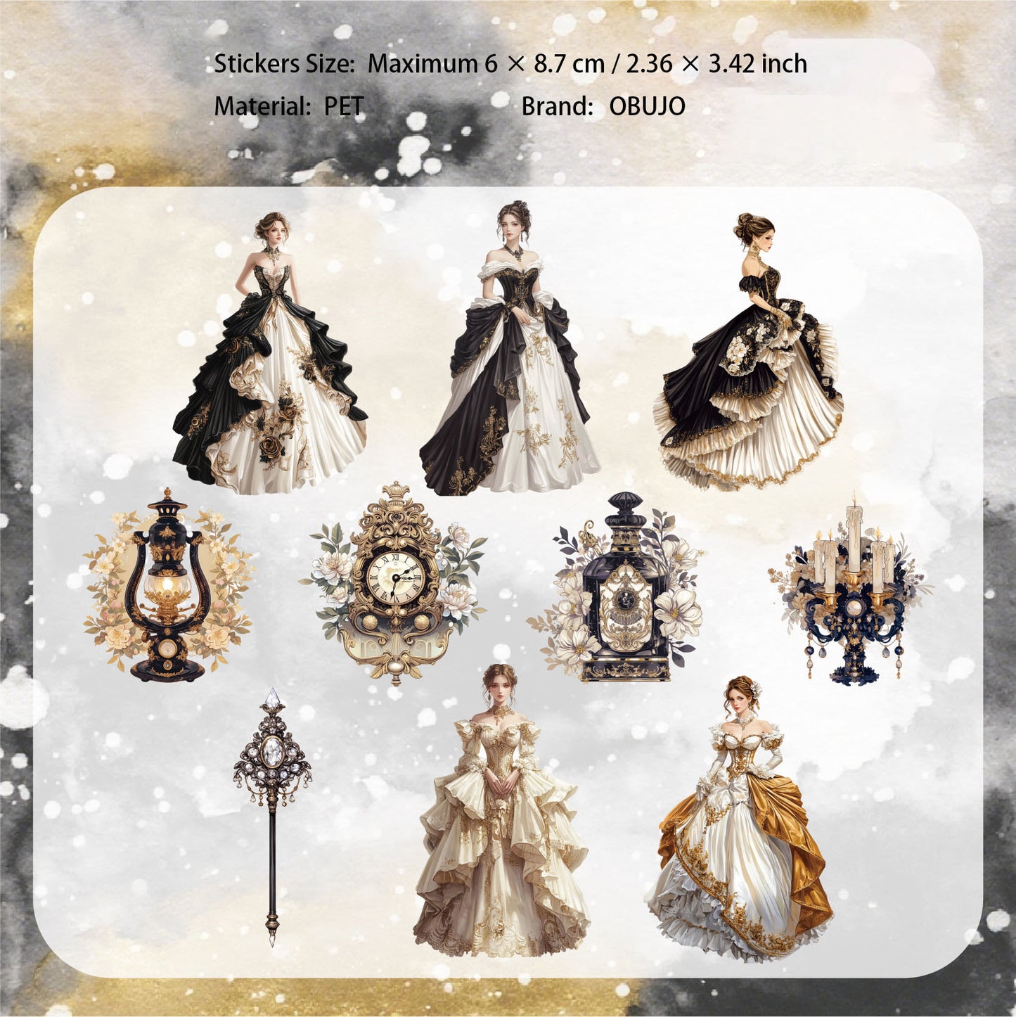 20 Pcs Vintage Lady PET Stickers QMCX