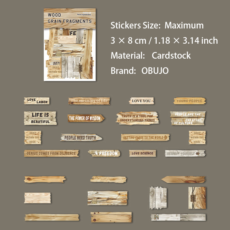 25 Pcs Woolen Words Embossed Stickers MWSY