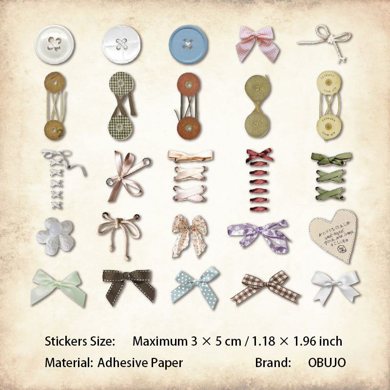 50 Pcs Vintage Journal Stickers HJSY