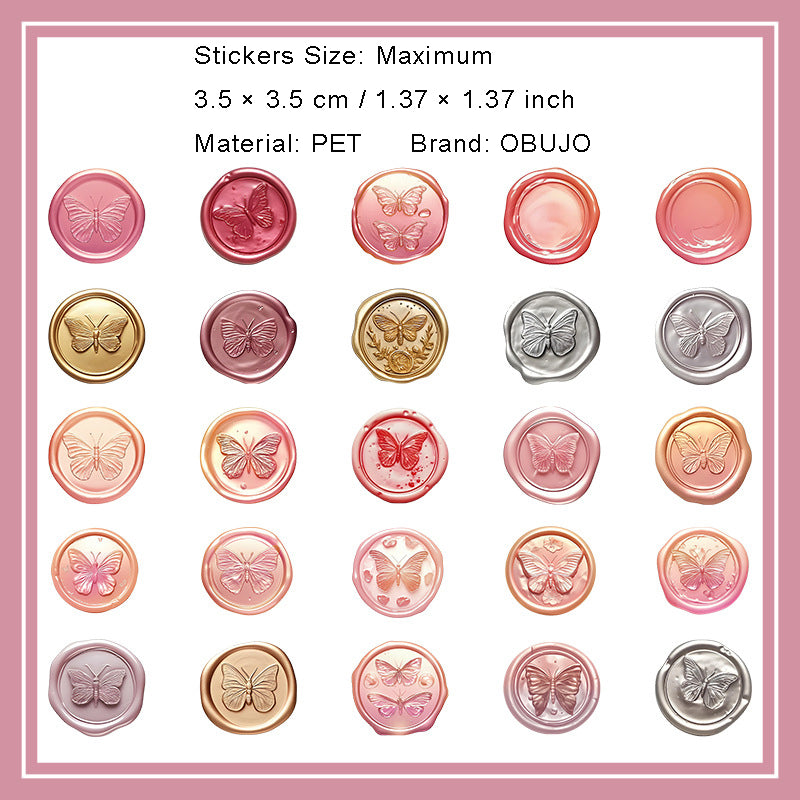 25 Pcs Wax Seal PET Stickers SGHQ