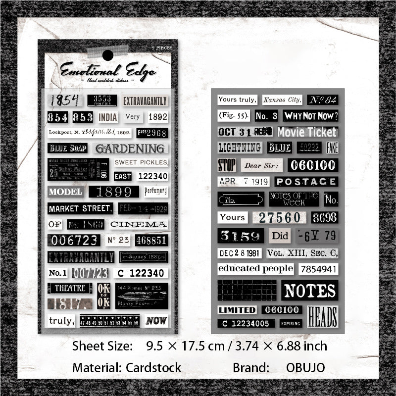 2 Sheets Vintage Journal Stickers QXBY