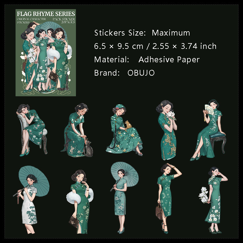 20 Pcs Classic Lady Stickers QJXL