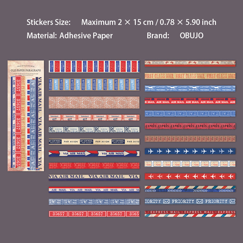 25 Pcs Vintage Journal Stickers JZDL