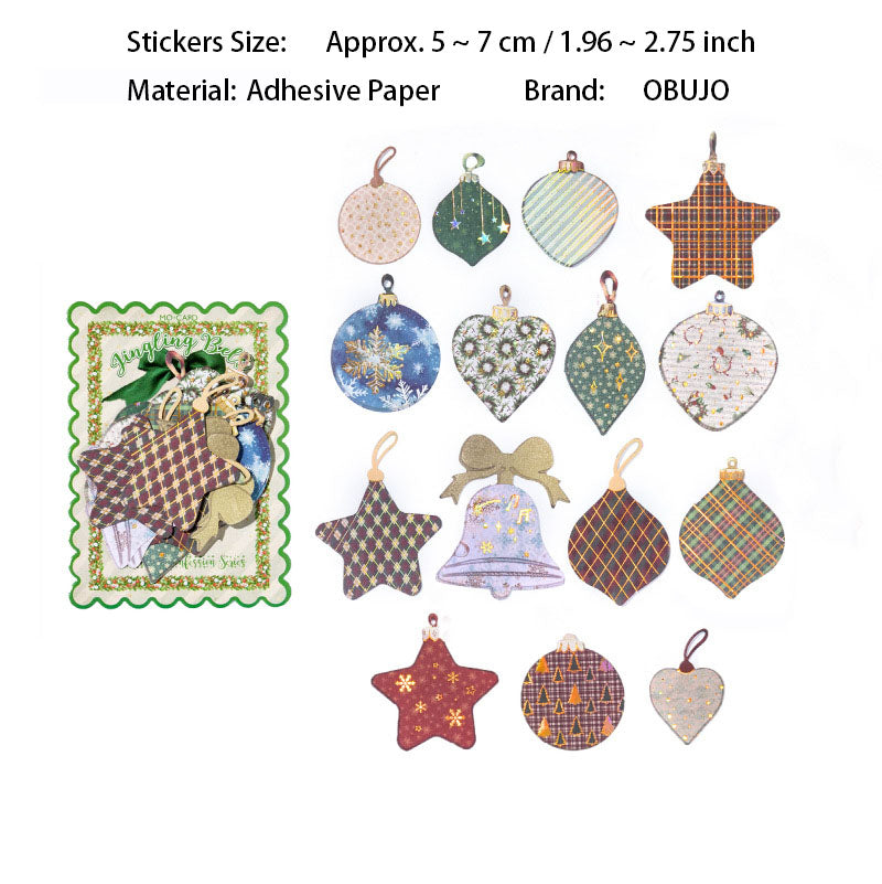 30 Pcs Gold Foil Christmas Themed Stickers SDGB