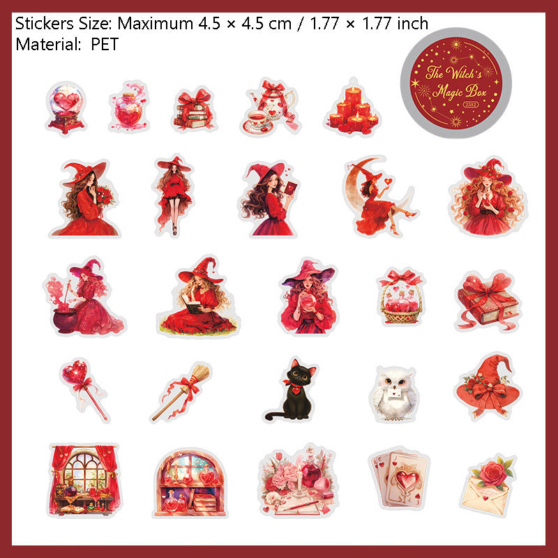 50 Pcs Witch Magic PET Stickers NVMF