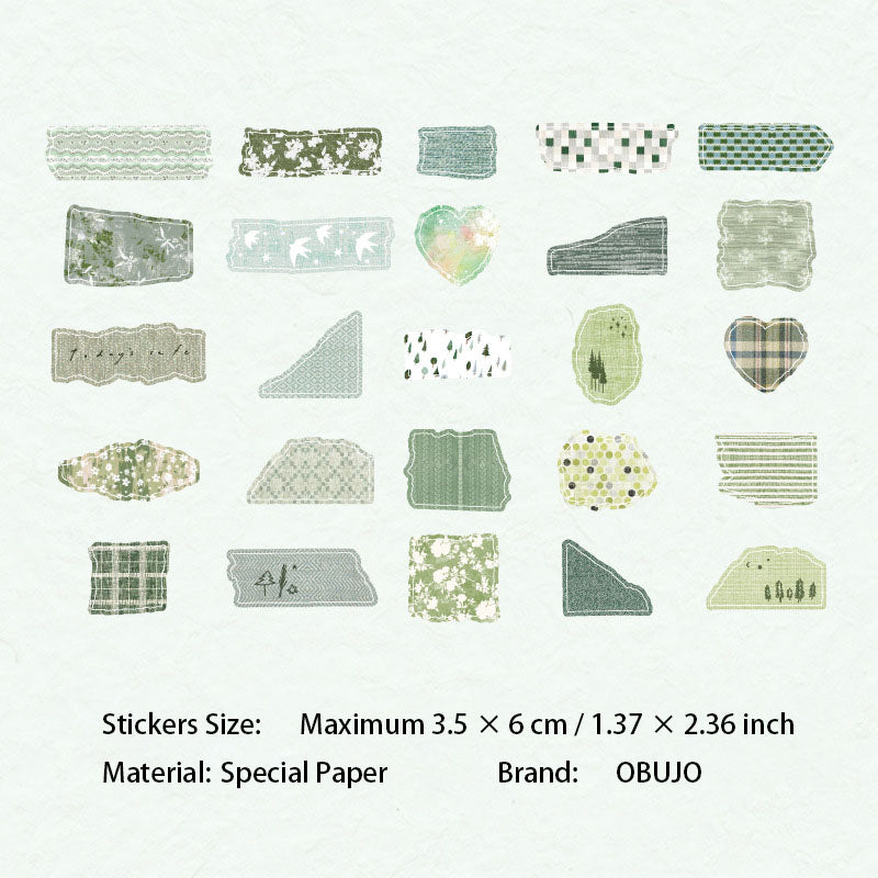 50 Pcs Fabric Texture Stickers BYSH