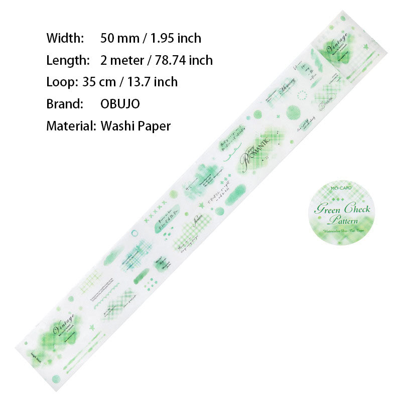 1 Roll Watercolor Grid Washi Tape CSGWP