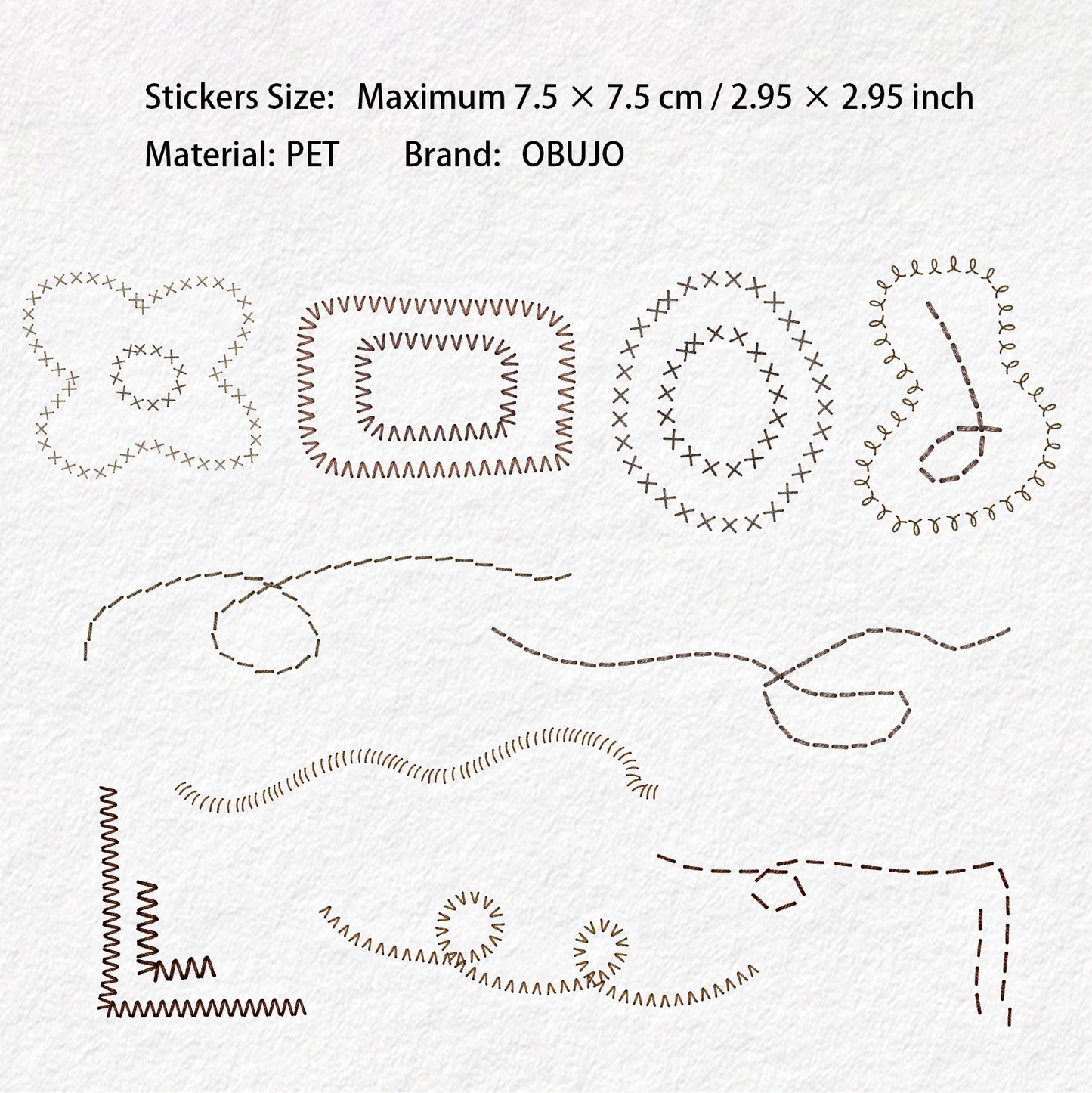20 Pcs Sewing Patterns PET Stickers XXXL