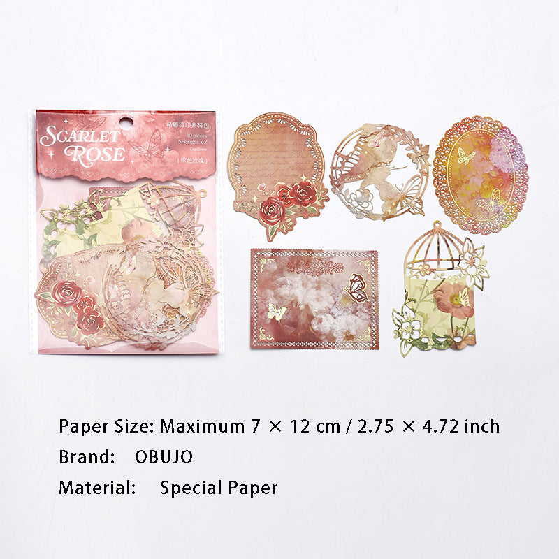 10 Pcs Gold Foil Hollow Cutout Paper FGXY