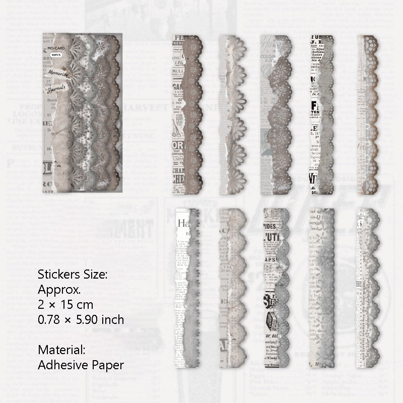 10 Pcs Cutout Lace Stickers YRZZ
