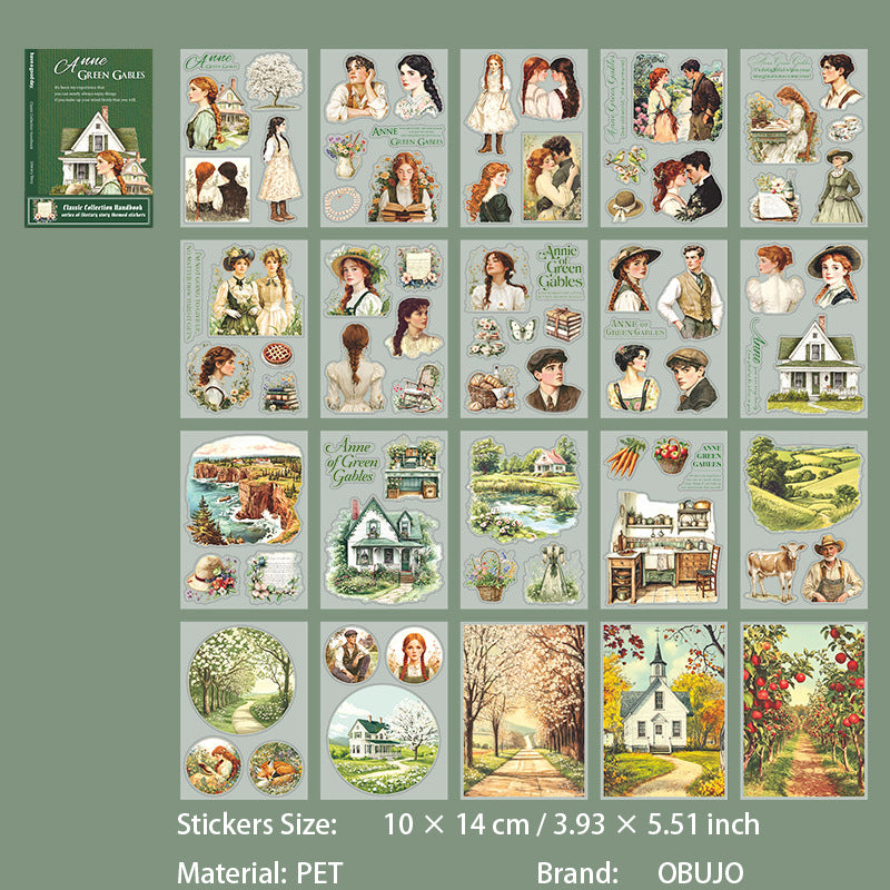 20 Sheets Masterpiece Themed PET Stickers Book MZZCSC