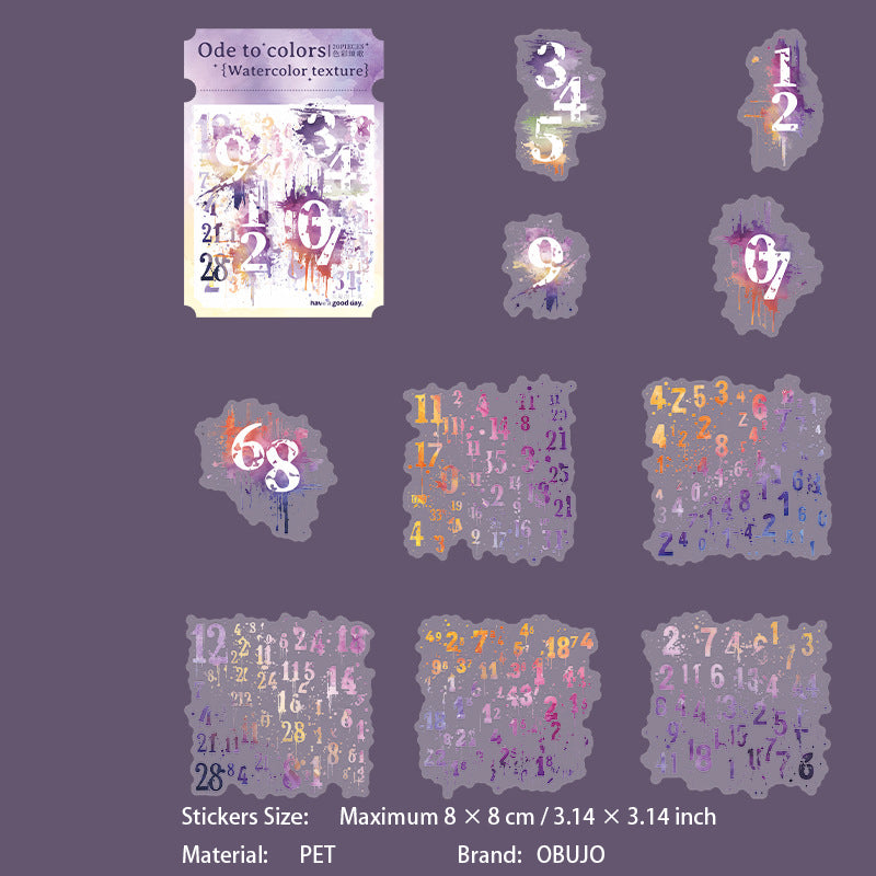 20 Pcs Watercolor Collage PET Stickers SCGS