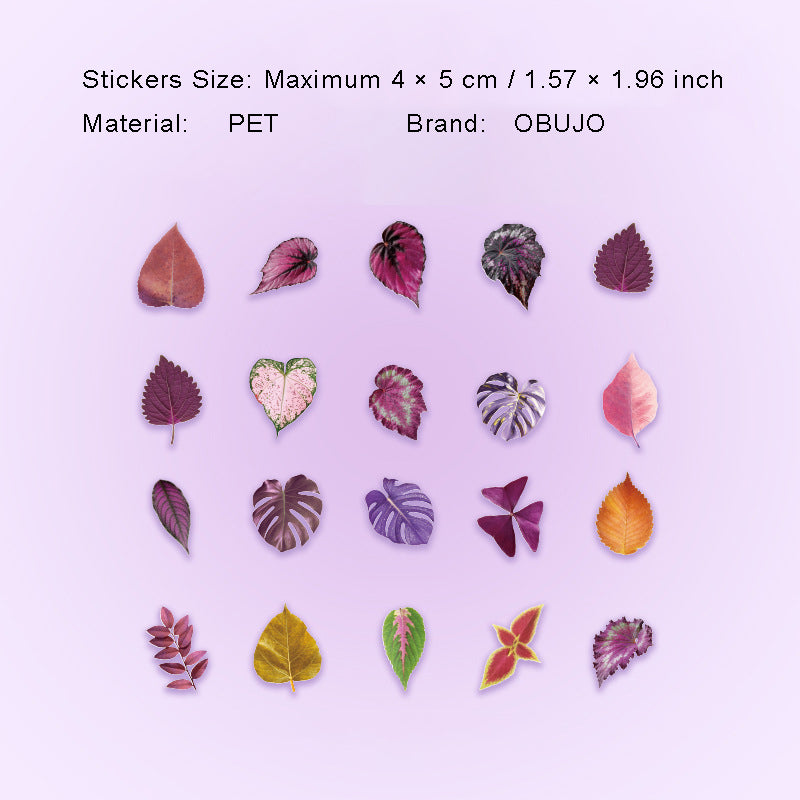 40 Pcs Seasonal Leaf PET Stickers ESSZM