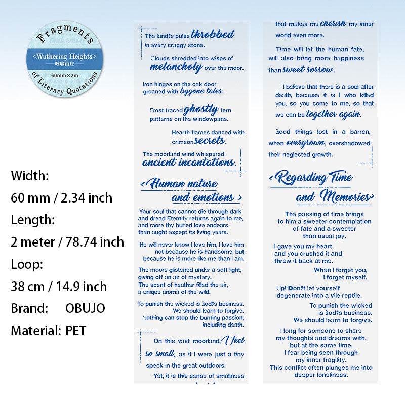 1 Roll Literature Fragments PET Tape WXYLPD