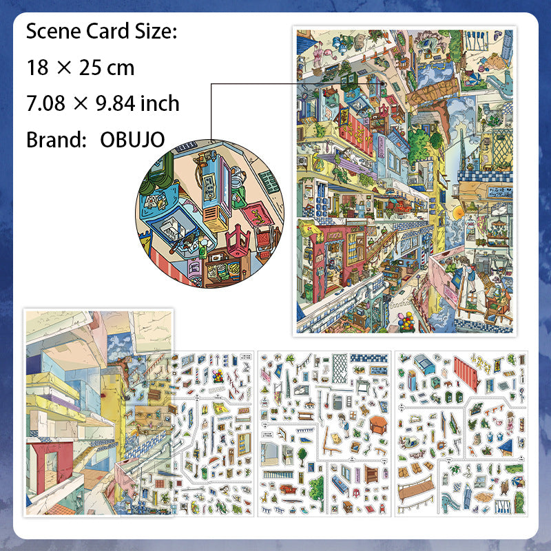 3D House Scene DIY Stickers Kit WDSW20