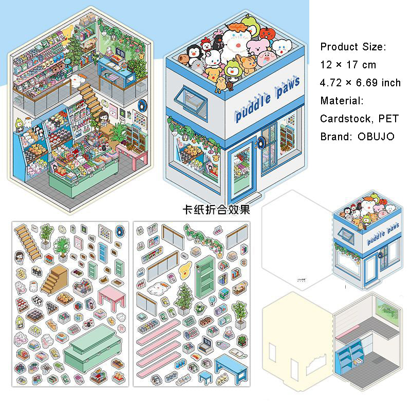 3D Shop Scene Diy Stickers Kit JRYYZ