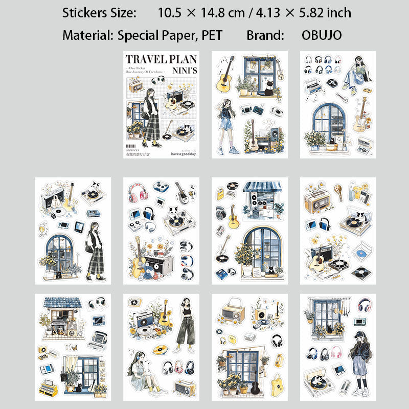 20 Sheets Travel Stickers Book NNLXJH