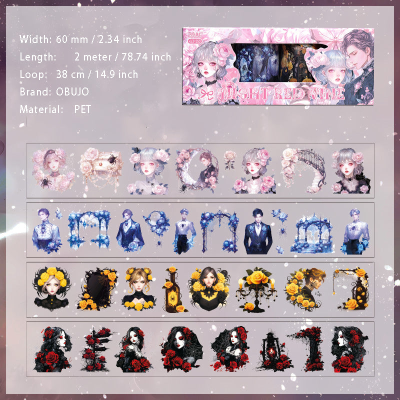 4 Rolls Gothic Flower PET Tapes Set YMMG