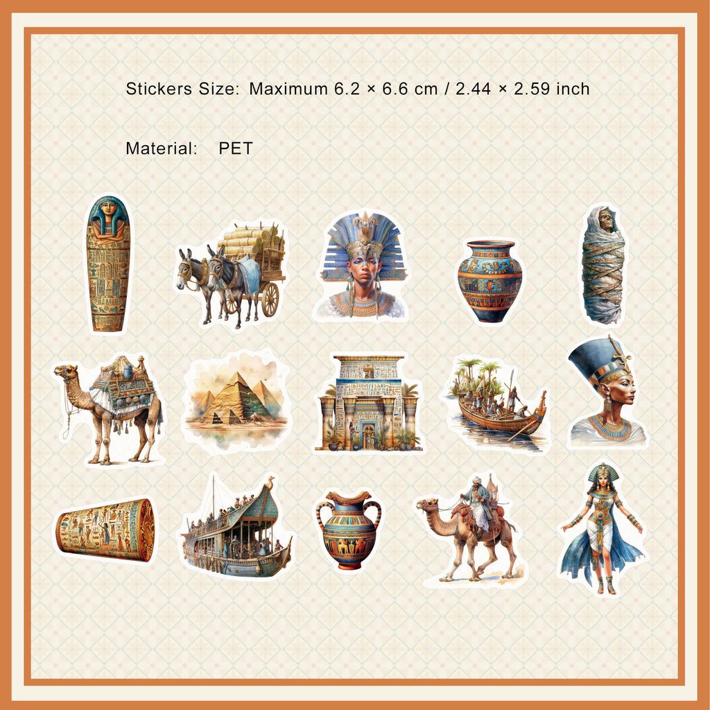 30 Pcs Egypt Theme PET Stickers YYFQ