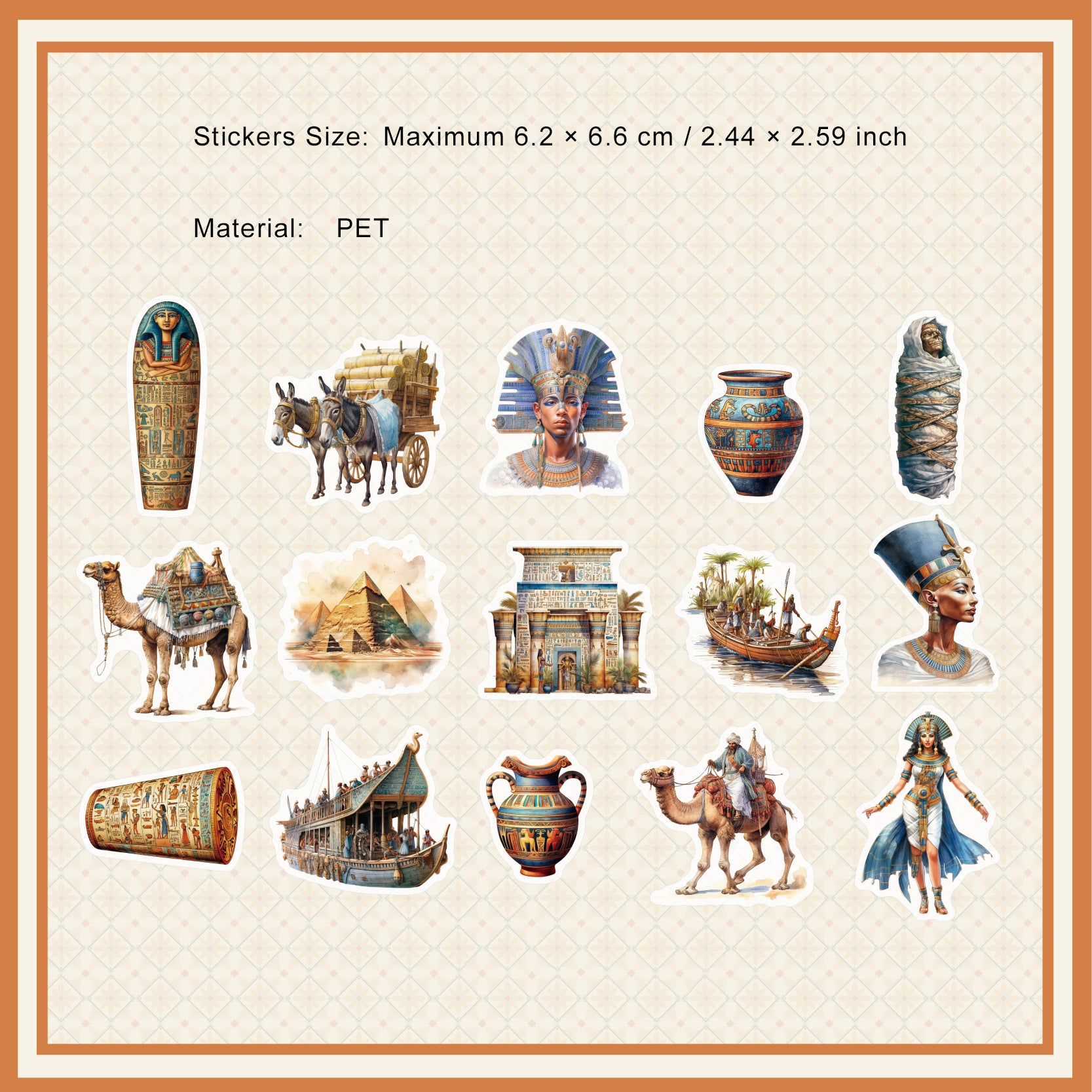 30 Pcs Egypt Theme PET Stickers YYFQ