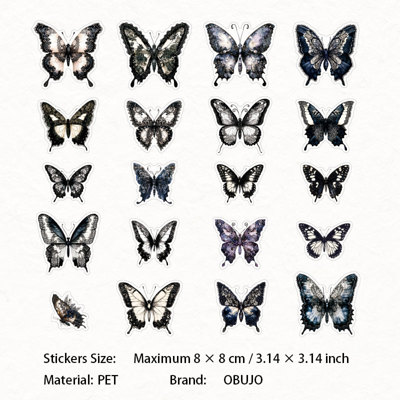 20 Pcs Gothic PET Stickers YWDGB