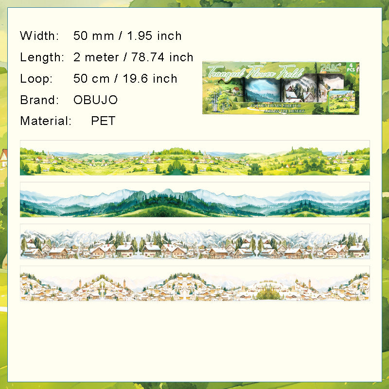 4 Rolls Natural Landscape PET Tape Set RHDY