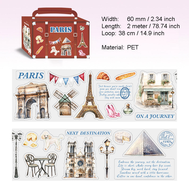 1 Roll Travel Theme Sticker Tape MYSJ