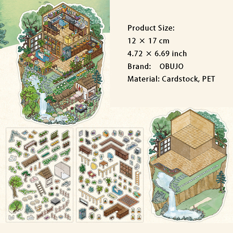 3D House Scene  DIY Stickers Kit WDXWBJ