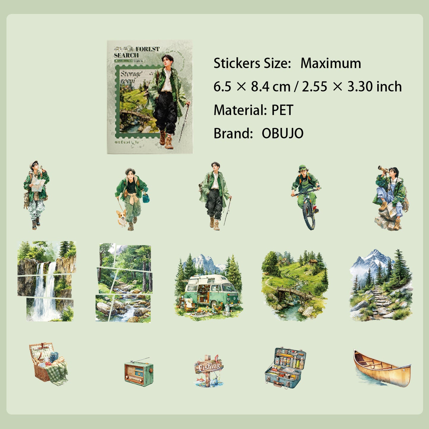 15 Pcs Outdoor Sports PET Stickers QYZT