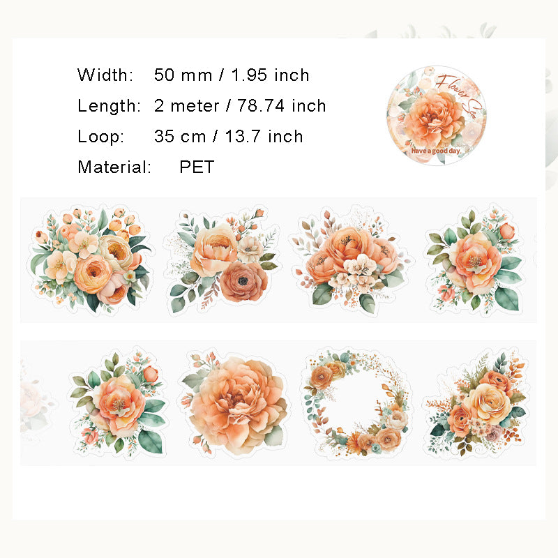 1 Roll PET Flower Stickers Tape YJHH