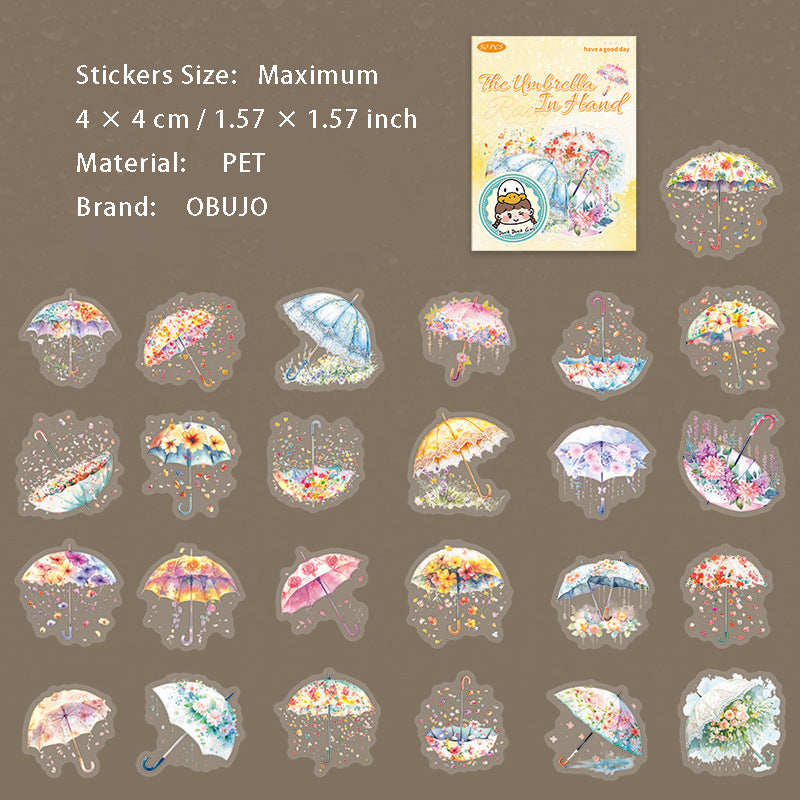 50 Pcs Umbrella PET Stickers YSWSL