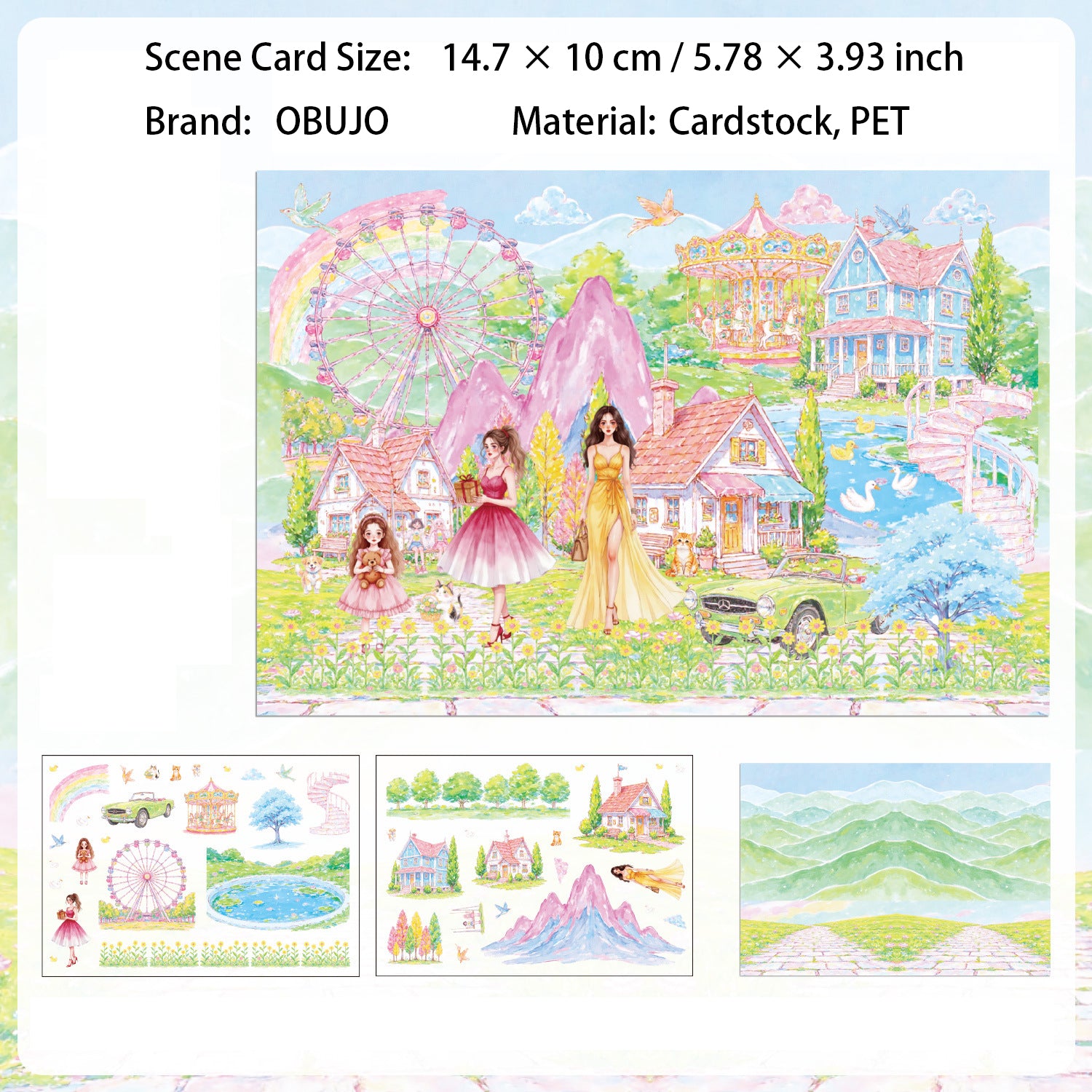 Fantasy Garden Manor Scene DIY Stickers Kit HYTL