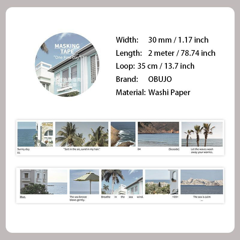 1 Roll Landscape Washi Stickers Tape JQLFZN