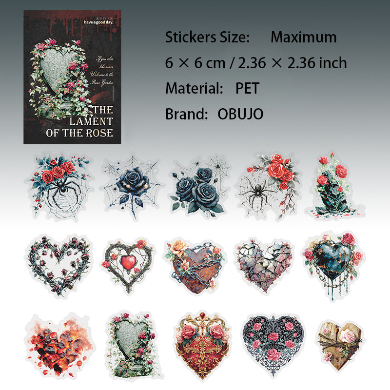 30 Pcs Gothic Themed PET Stickers MGSN