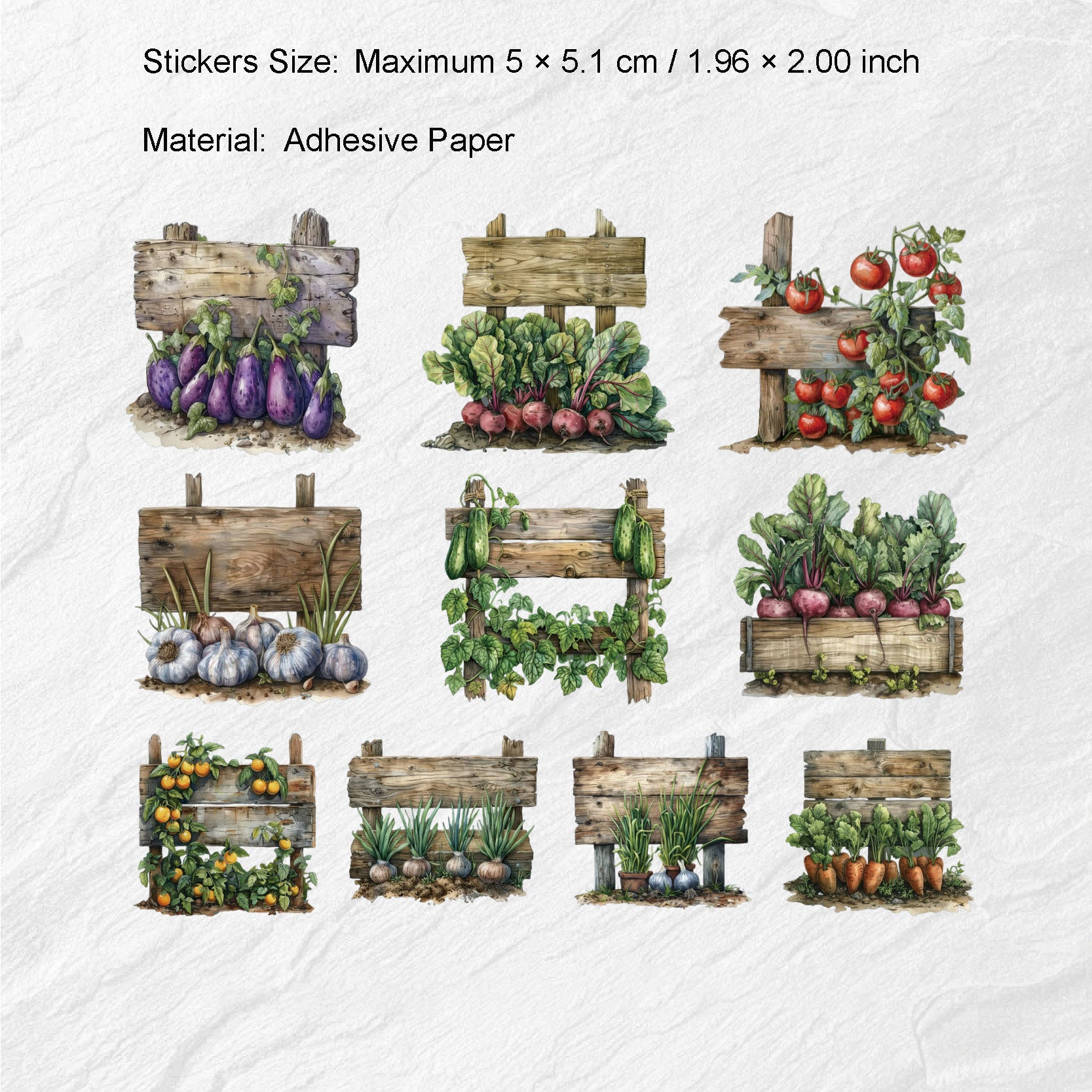 10 Pcs Orchard Theme PET Stickers PJXL