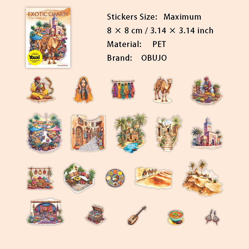 20 Pcs Travel Landscape PET Stickers YYZL