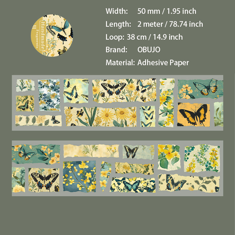 1 Roll Vintage Floral Stickers Tape SZSY