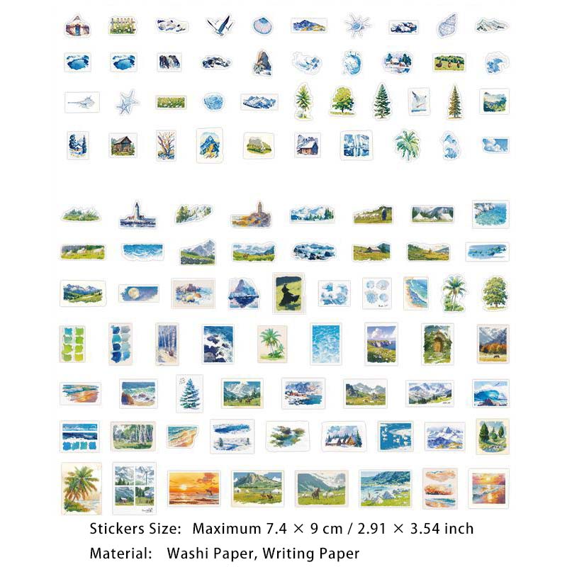 200 Pcs Vintage Journal Stickers and Paper SYCS