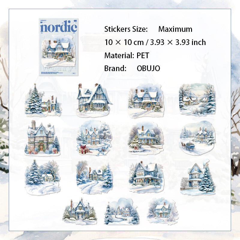 15 Pcs Country Landscape PET Stickers BOXES