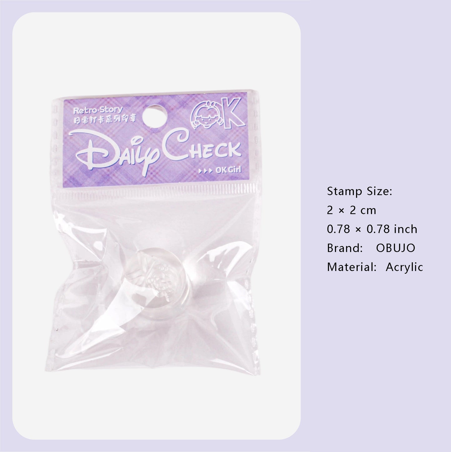 Cute Girl Daily Acrylic Stamp RCDK