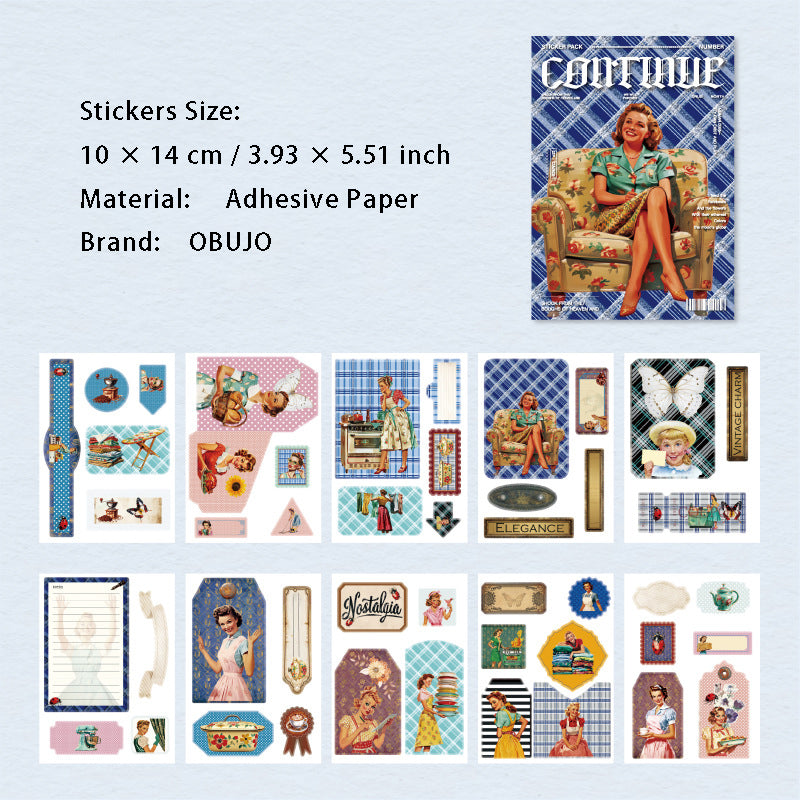 10 Sheets 80s Vintage Stickers GSXJ