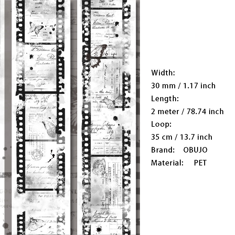 1 Roll Vintage Watercolor PET Tape ZJMH