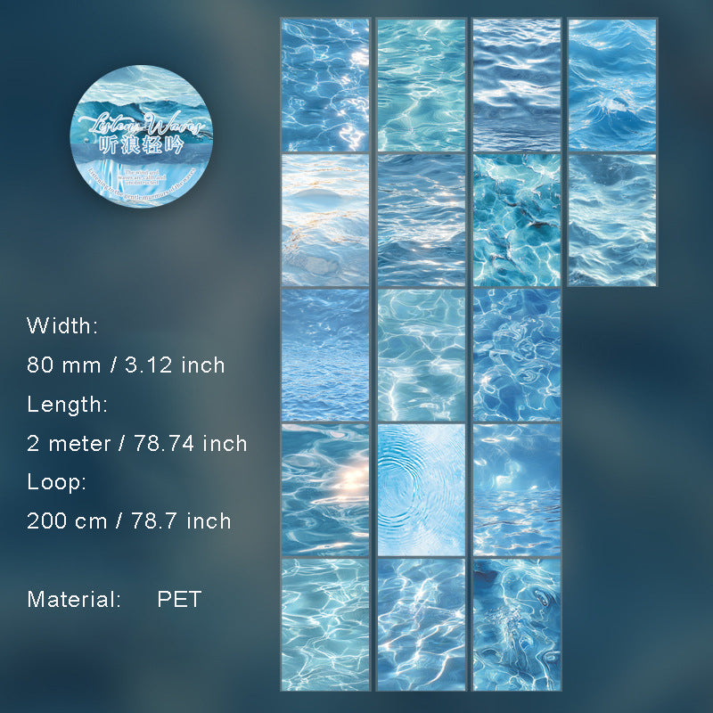 1 Roll Water Texture PET Stickers Tape TLQY